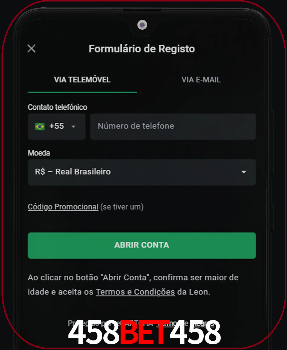 Abra o aplicativo e inicie o processo de registro.
