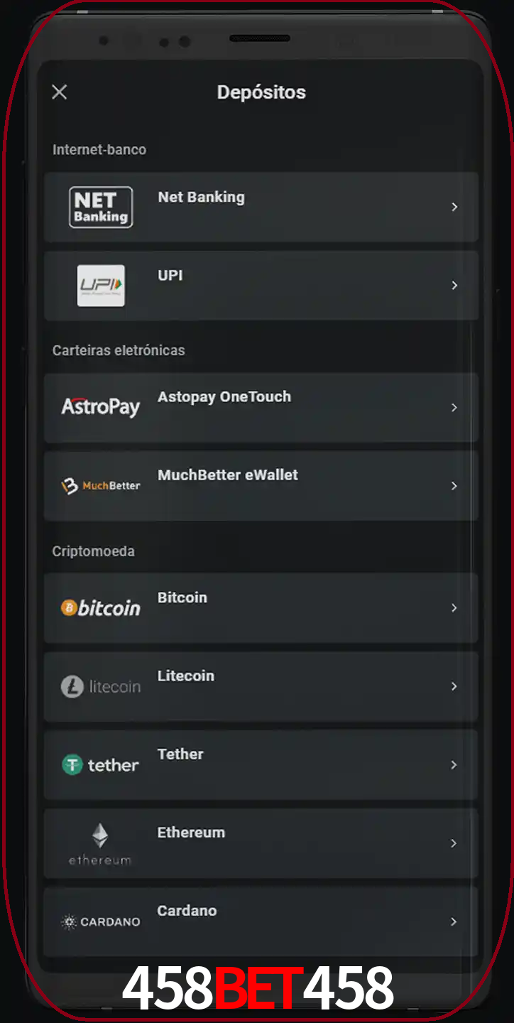 Você pode usar métodos alternativos de depósito.